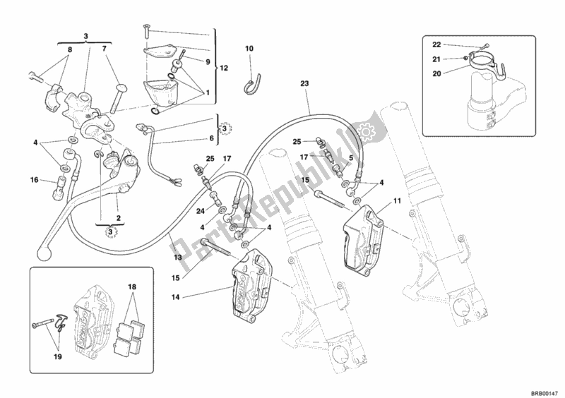 All parts for the Front Brake System of the Ducati Superbike 999 R 2006